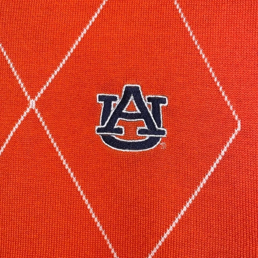 Campus Specialties Auburn University Orange White Argyle Knit Sweater Vest XXL